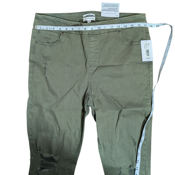 westbound woman - Olive Green - High Rise Skinny Jean - Size 14S - New with Tags - Picture 4 of 8